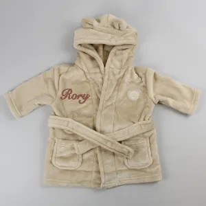 Personalised Baby Dressing Gown - Beige