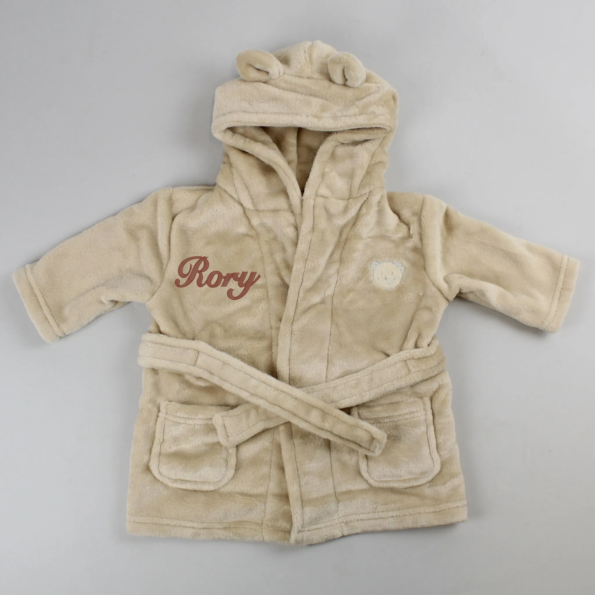 Personalised Baby Dressing Gown - Beige
