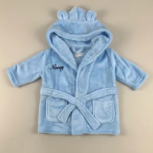 Personalised Baby Dressing Gown - Blue