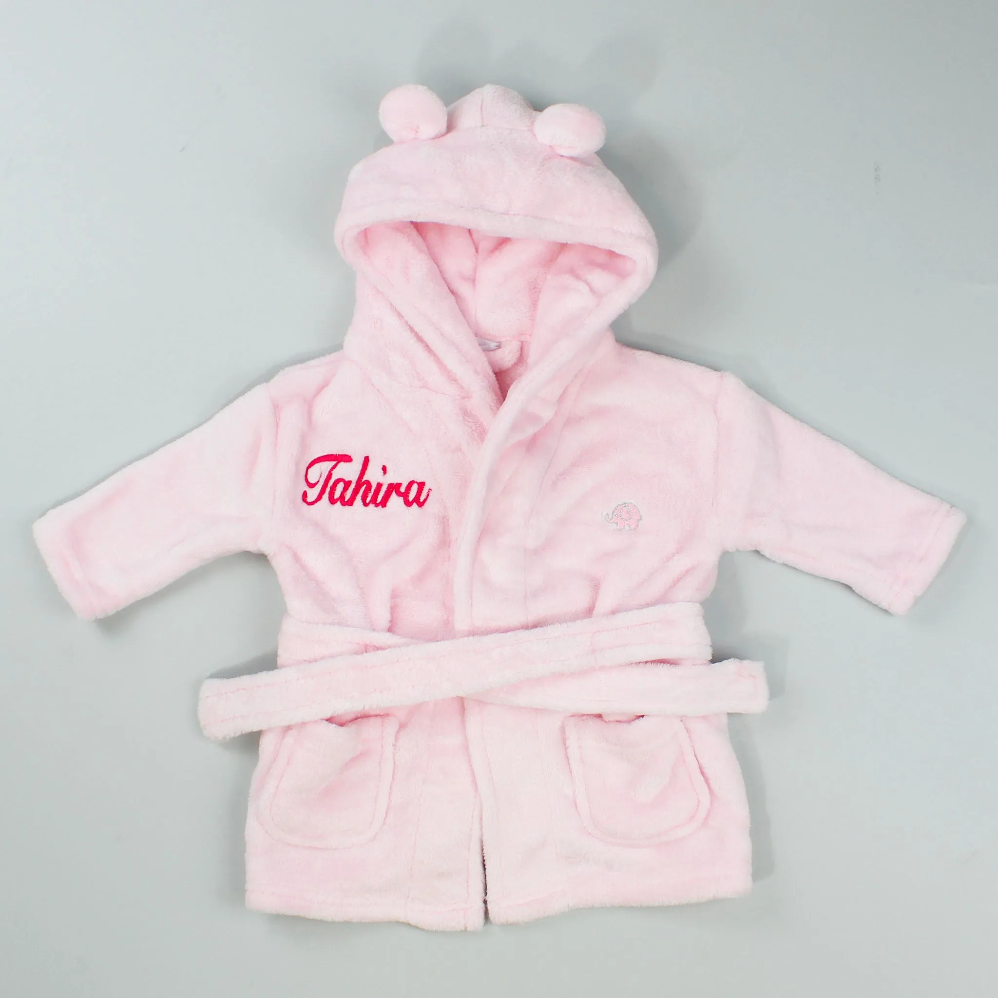 Personalised Baby Dressing Gown - Pink