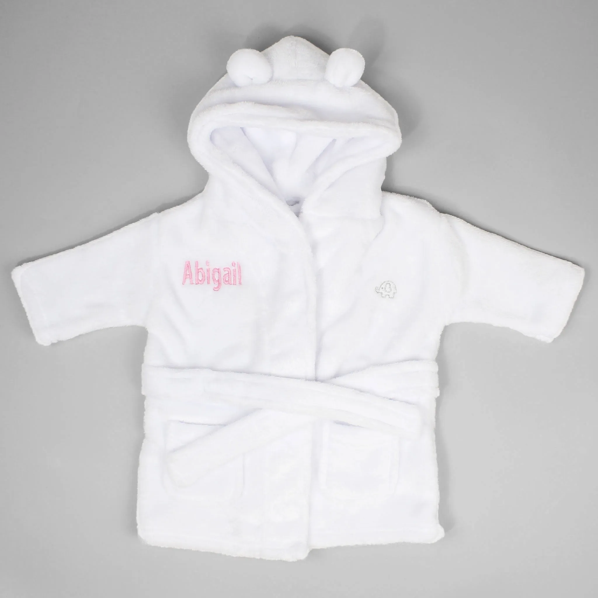 Personalised Baby Dressing Gown - White