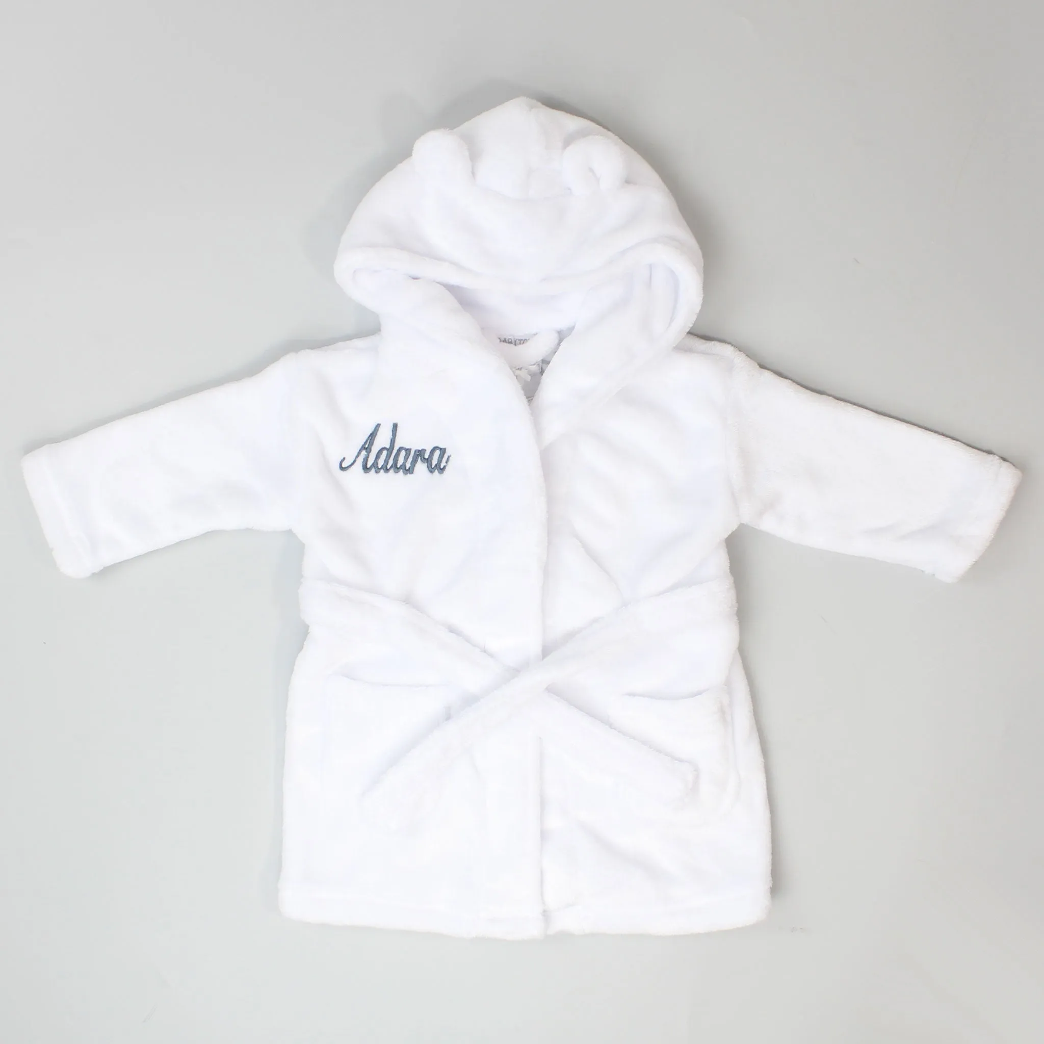 Personalised Baby Dressing Gown - White