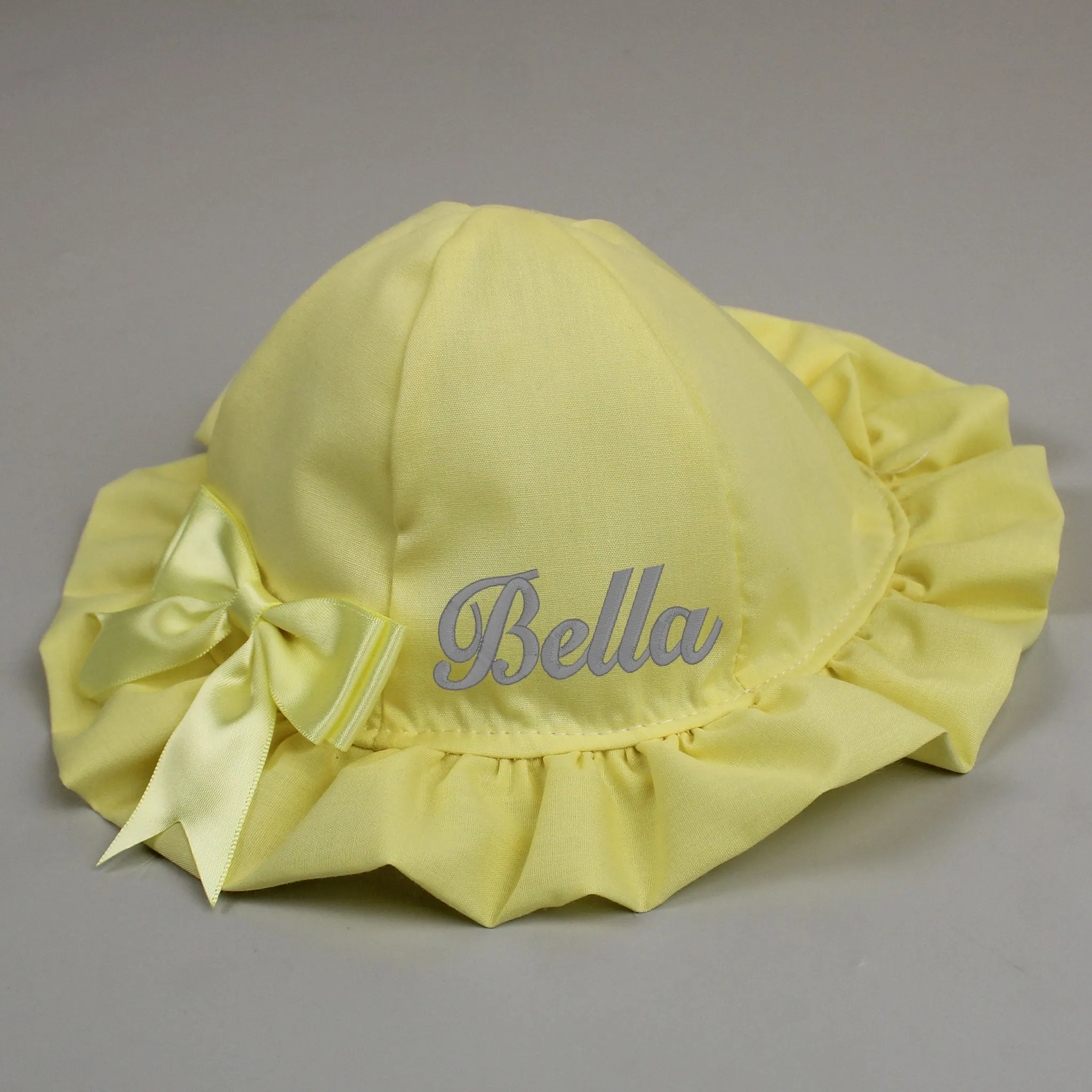 Personalised Baby Girls Sunhat - Lemon