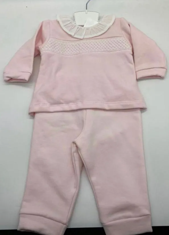 Pink Smocked Loungewear Set