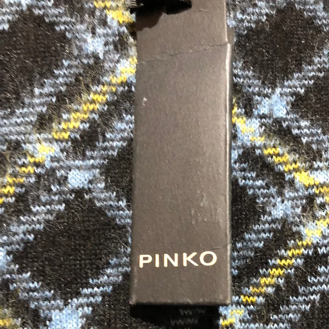 Pinko short sleeve argyle mohair sweater