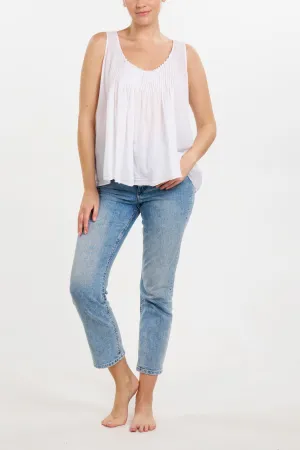 Pintuck Top - White