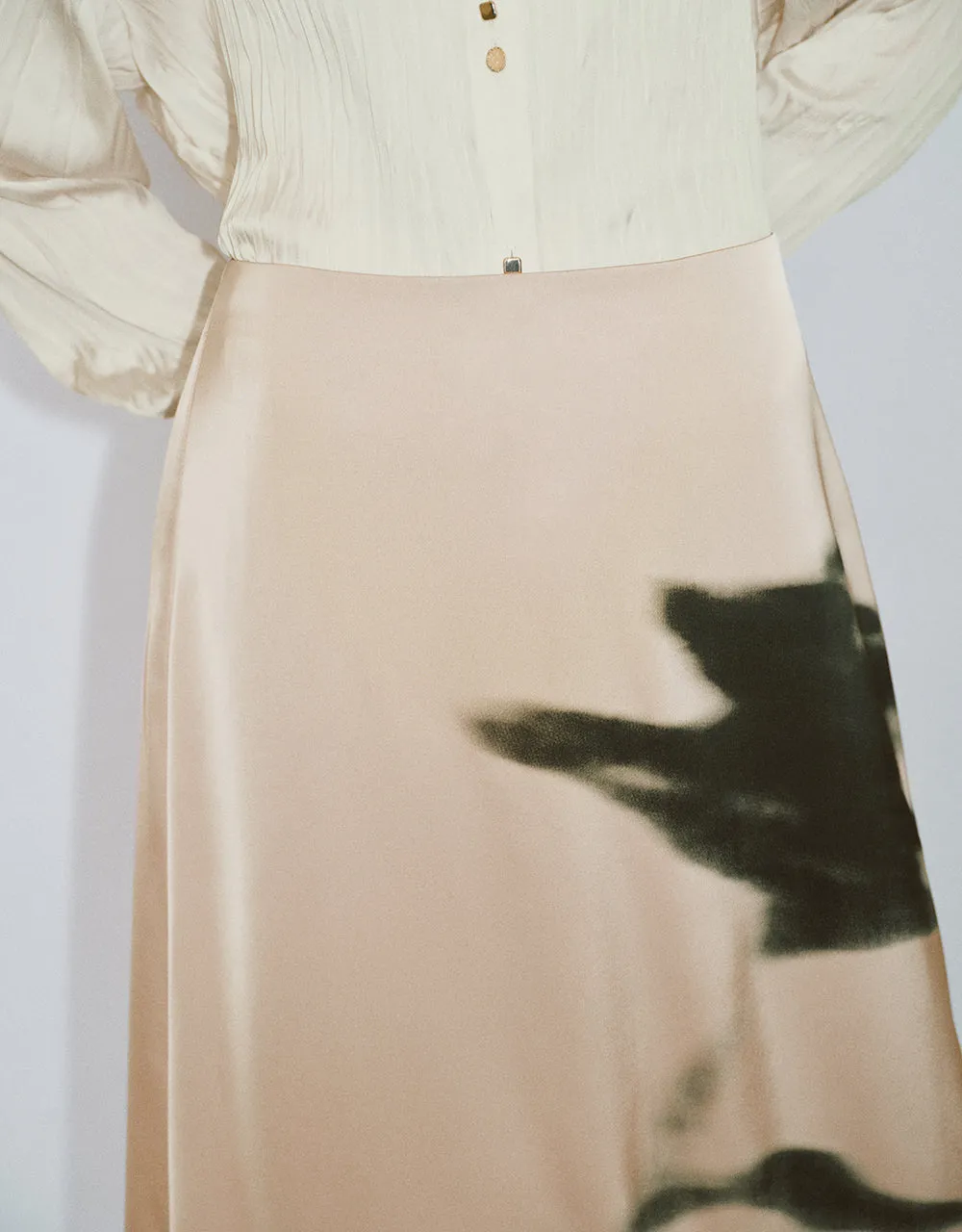 Printed Midi A-Line Skirt