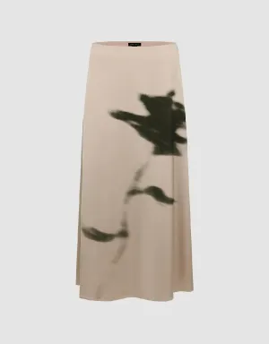Printed Midi A-Line Skirt