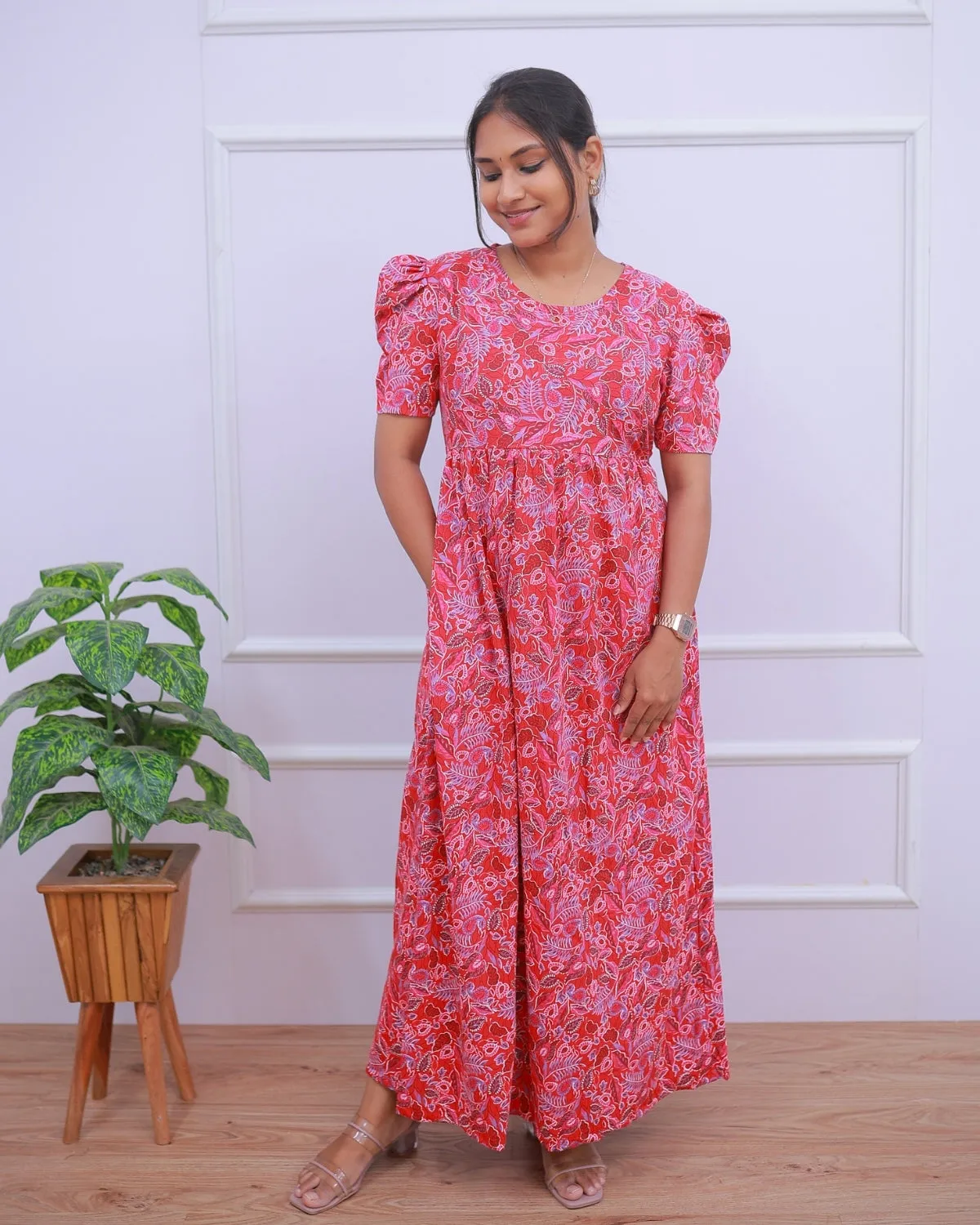 Priya | Casual Non-Maternity Loungewear - Puff Sleeve | Full Length
