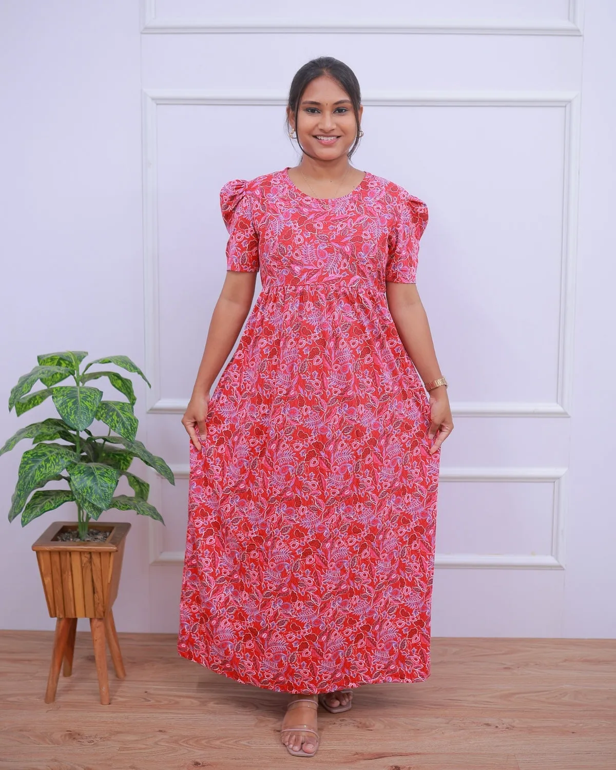 Priya | Casual Non-Maternity Loungewear - Puff Sleeve | Full Length
