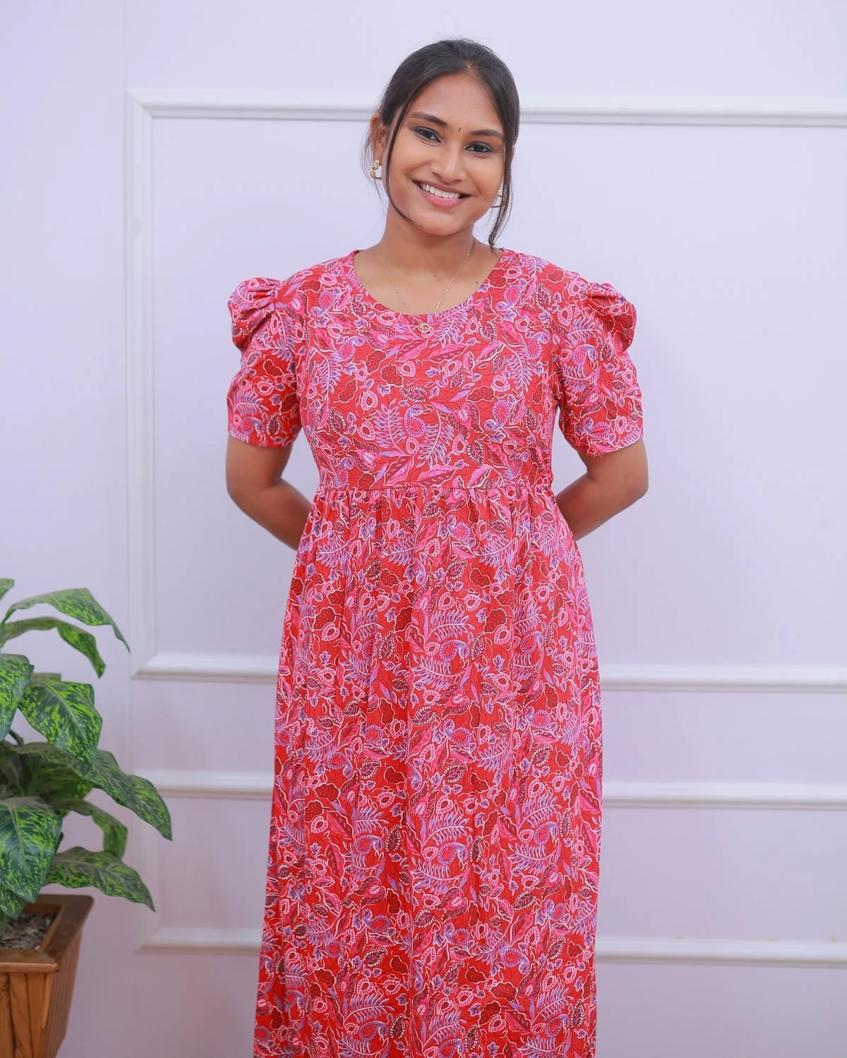 Priya | Casual Non-Maternity Loungewear - Puff Sleeve | Full Length