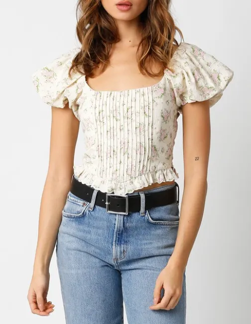 Puff Sleeve Floral Top