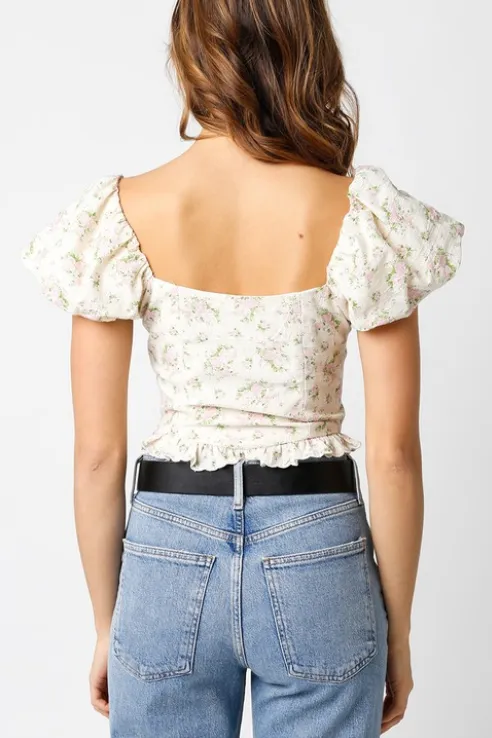 Puff Sleeve Floral Top