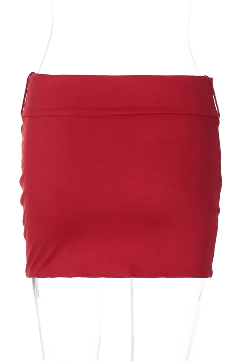 QS3183 Buckled Belt Mini Skirt