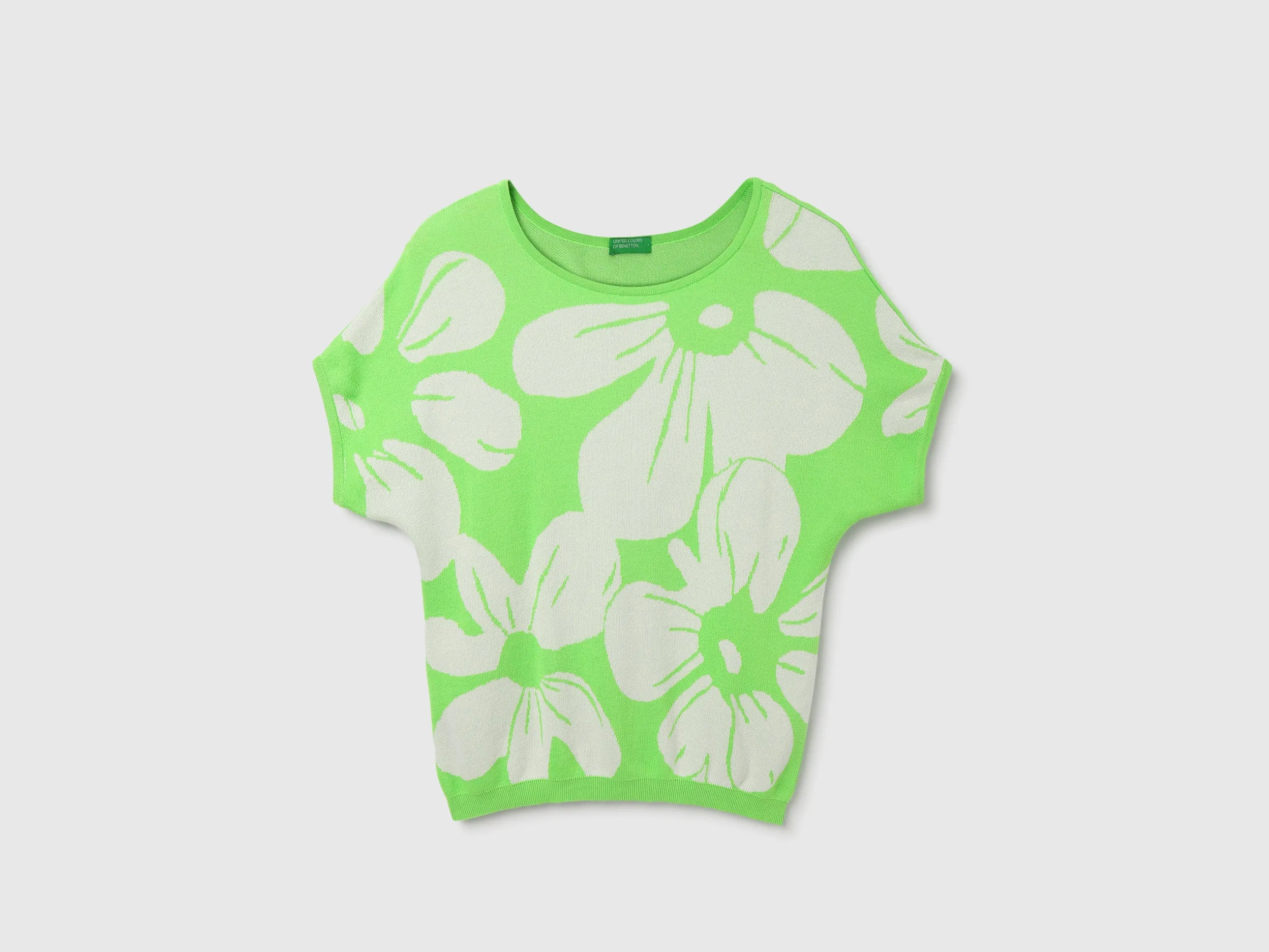 Regular Fit Round Neck Floral Print Tops