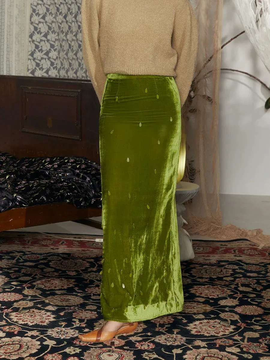 Rimless Velvet Skirt