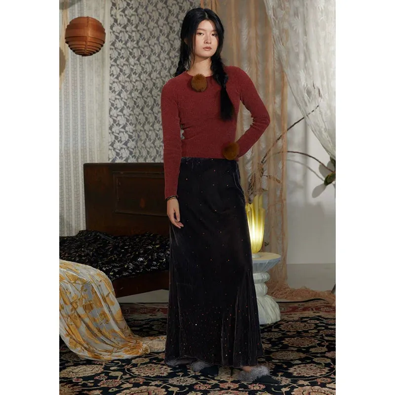 Rimless Velvet Skirt