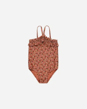 Rouched One-piece || Red Floral