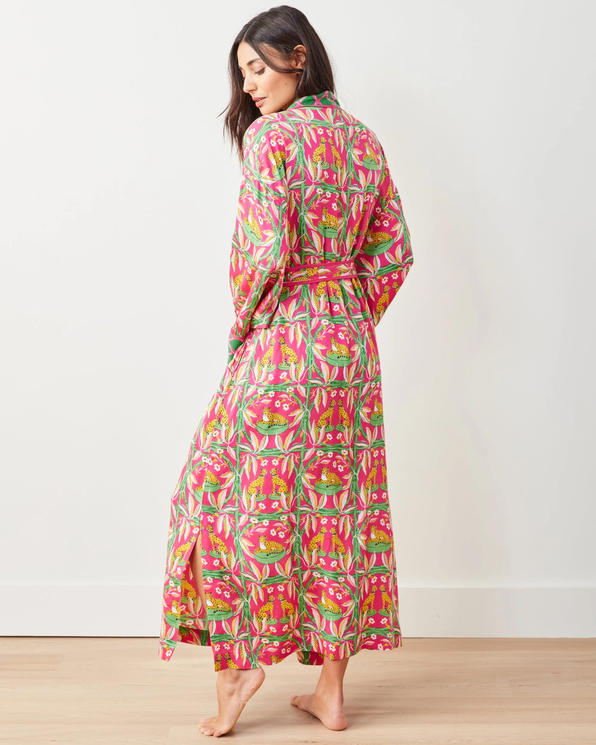 Royal Cheetah - Satin Robe - Pink Palace