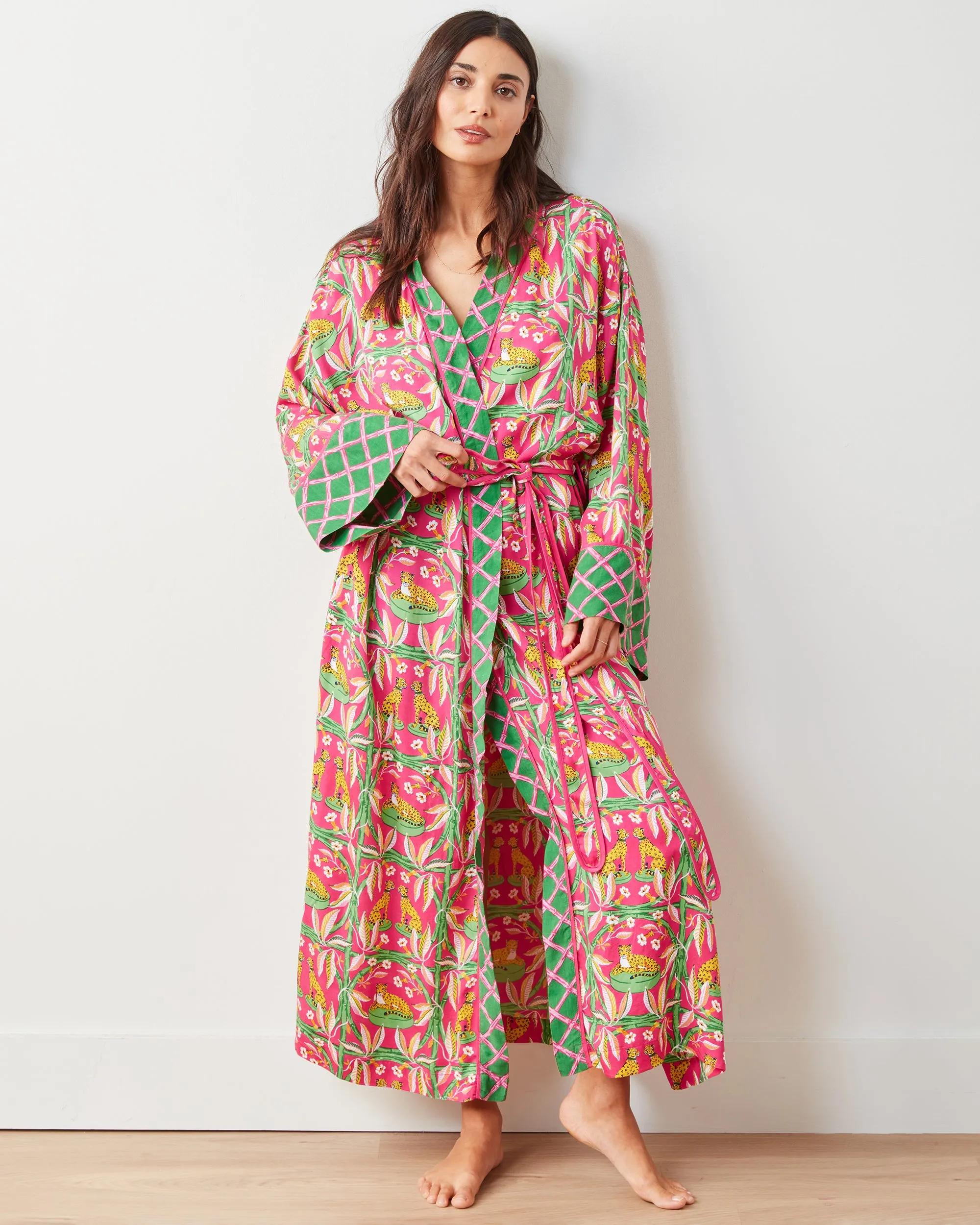 Royal Cheetah - Satin Robe - Pink Palace