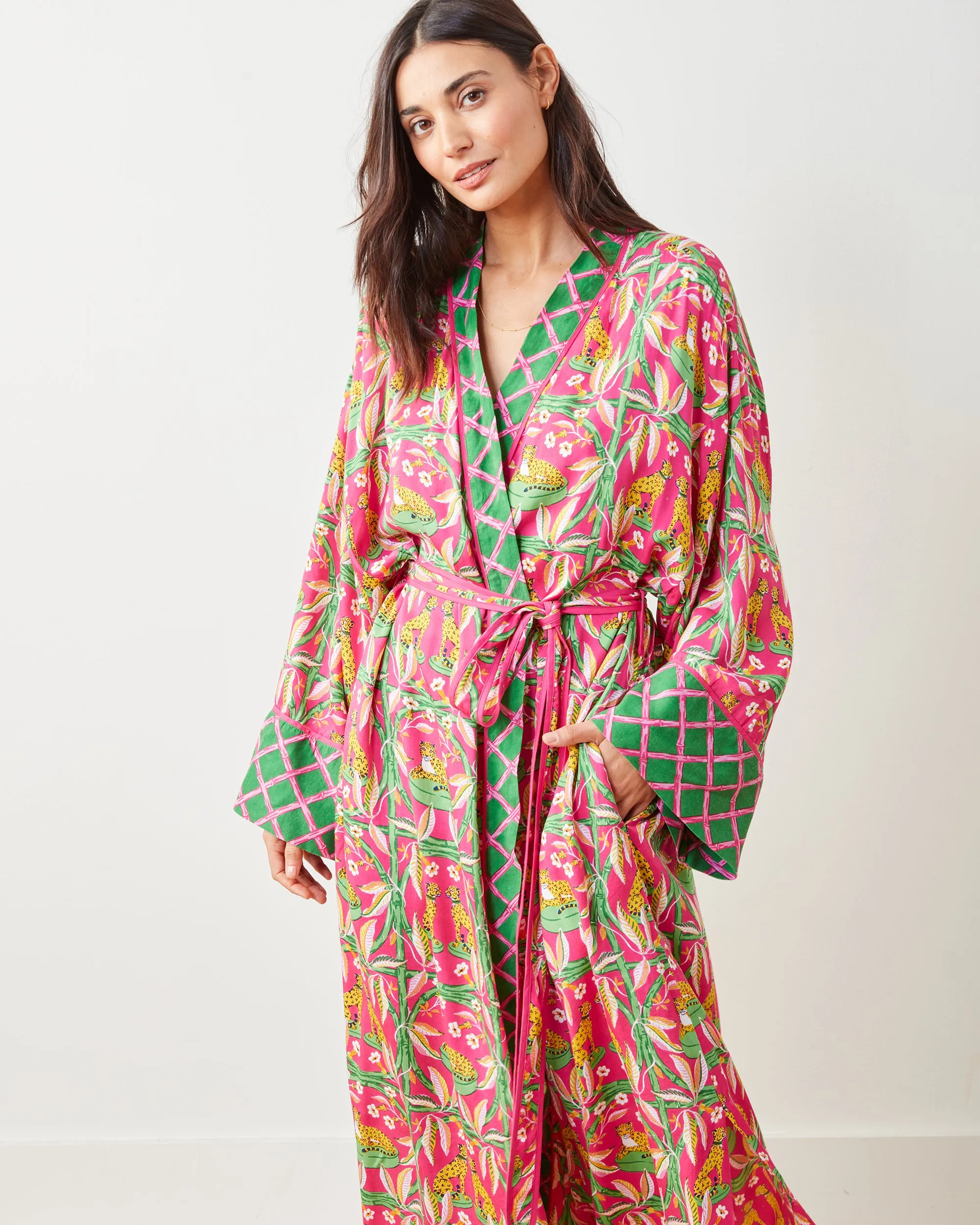Royal Cheetah - Satin Robe - Pink Palace