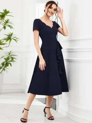 Roycebridal Miranda classic tea length mother of the bride dress in Navy Express NZ wide