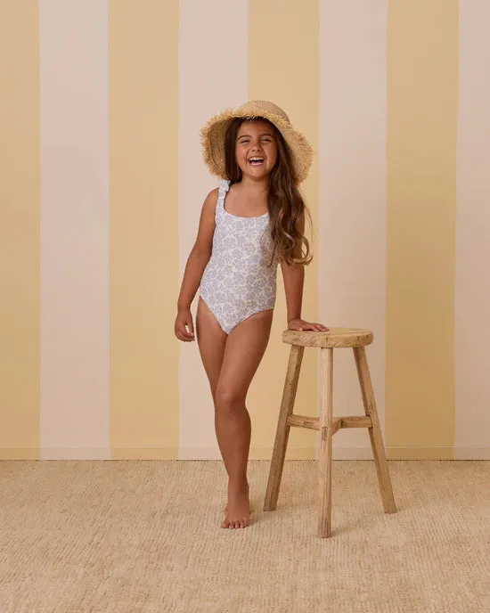 RYLEE   CRU Scrunch One-Piece || Blue Ditsy