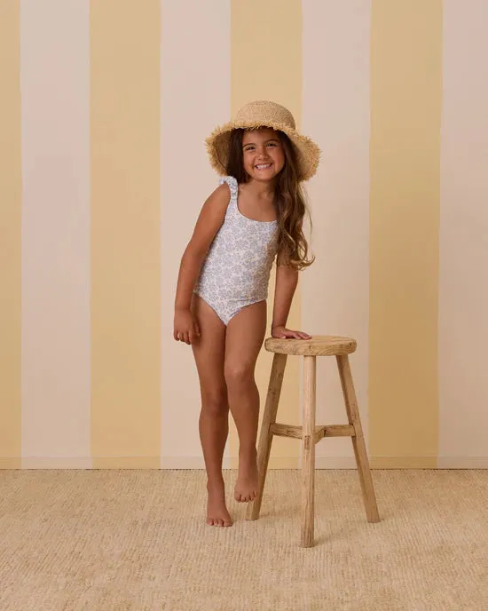 RYLEE   CRU Scrunch One-Piece || Blue Ditsy