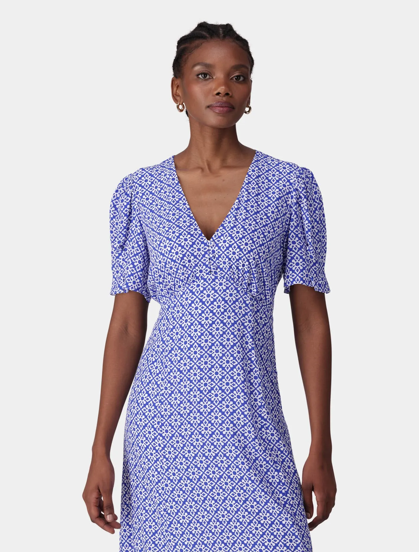 Saffron Printed Midi Sun Dress