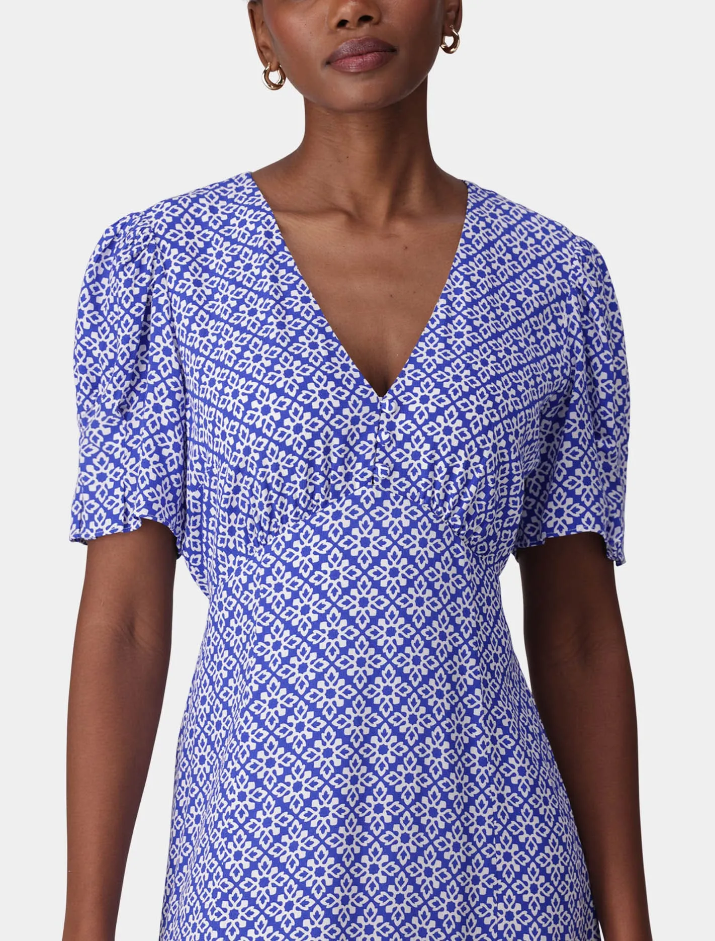 Saffron Printed Midi Sun Dress