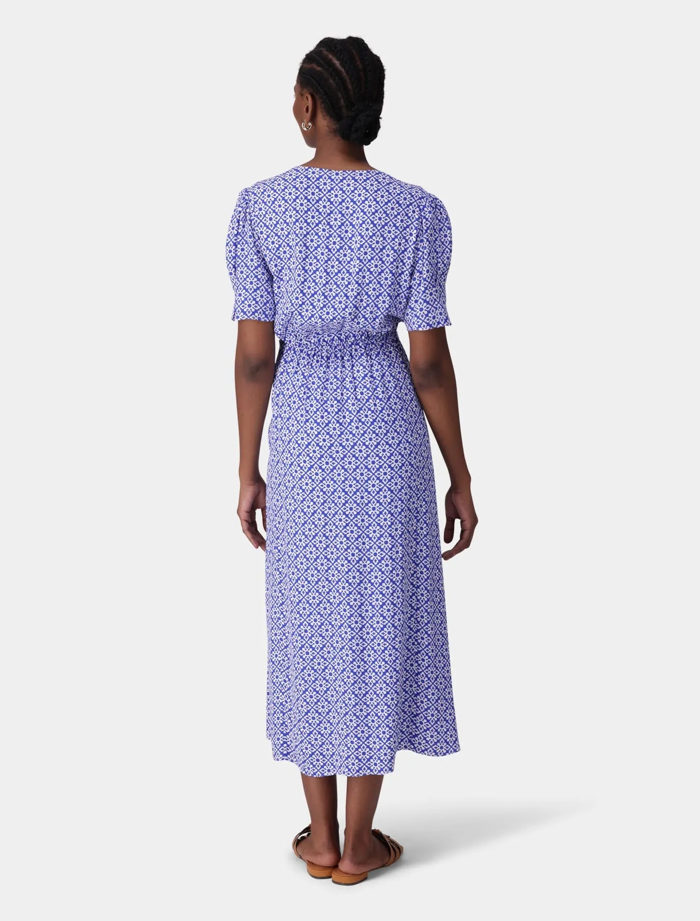 Saffron Printed Midi Sun Dress