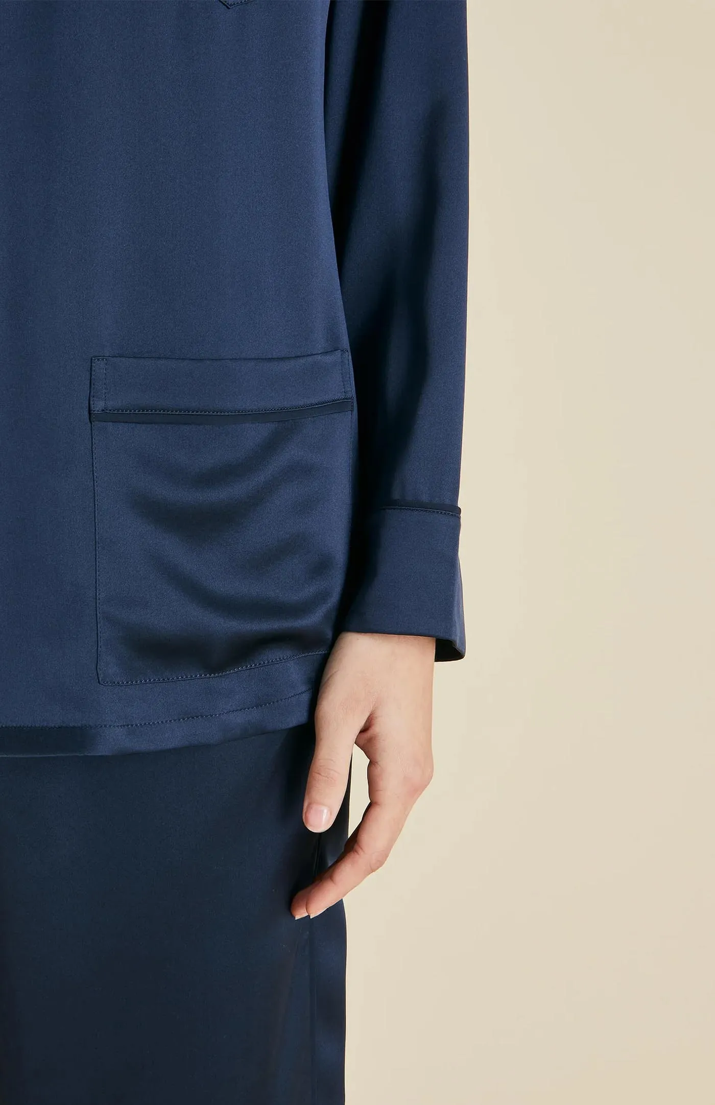 Sapphire Slumber | Blue Satin Loungewear Set