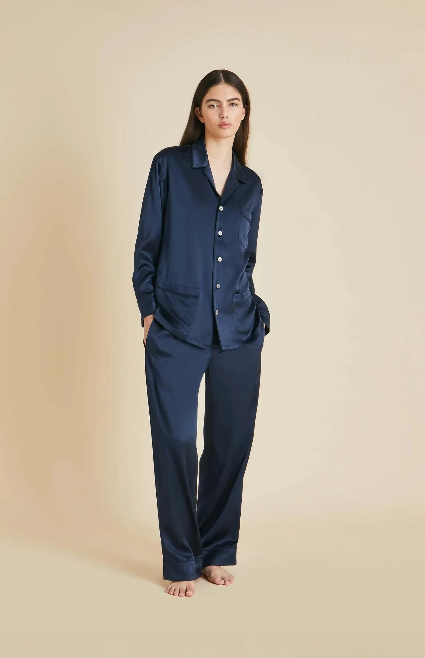 Sapphire Slumber | Blue Satin Loungewear Set