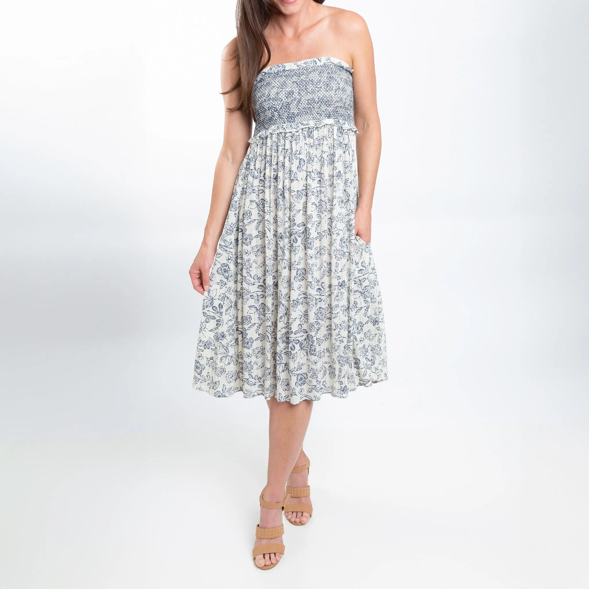 Sarai Smocked Midi Dress