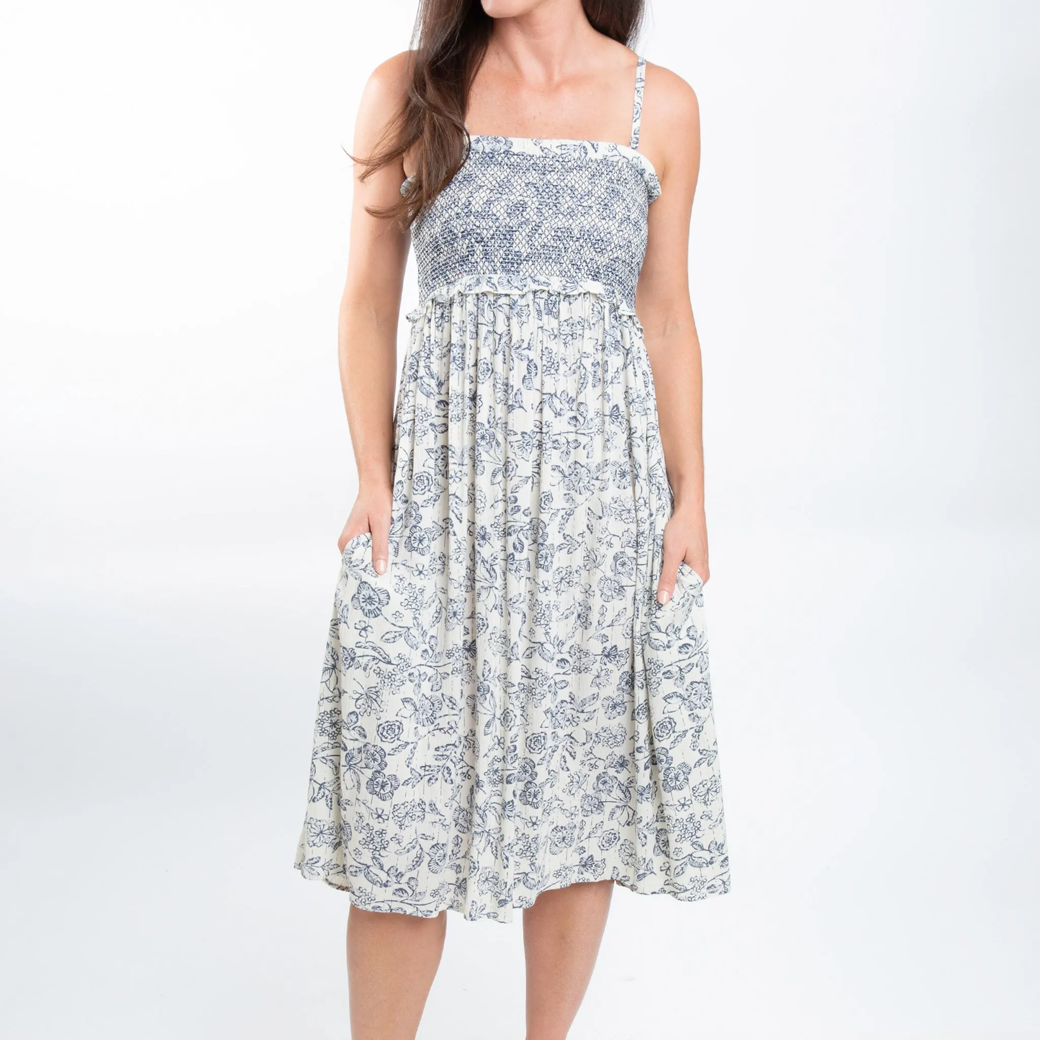 Sarai Smocked Midi Dress