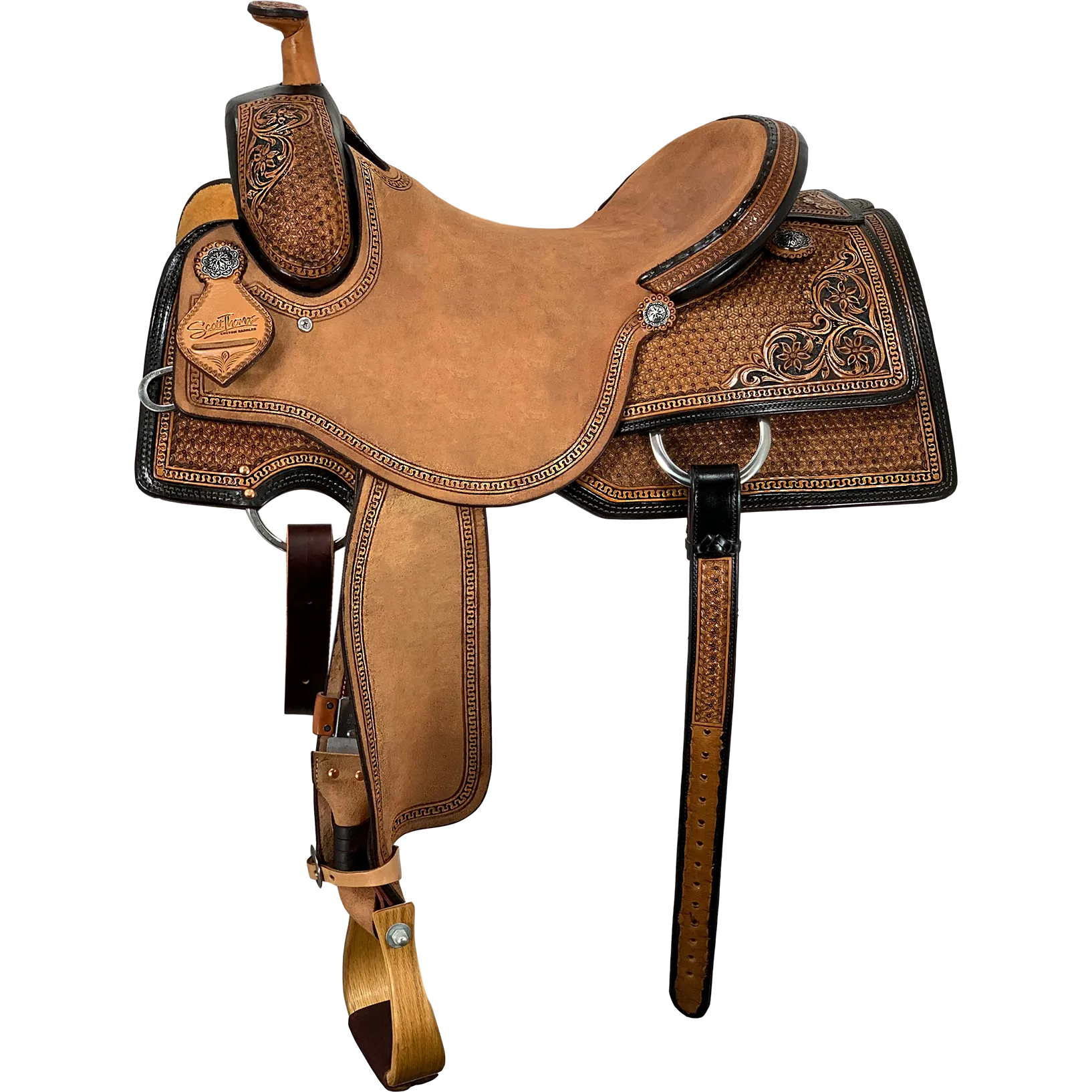 Scott Thomas Ranch Cutter Antiqued Natural Leather Saddle