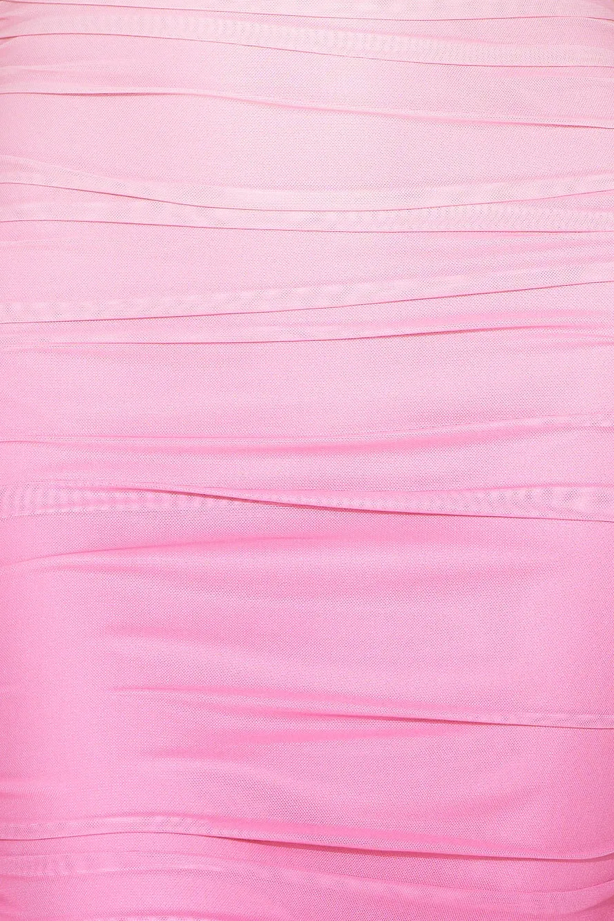 Search For It Mesh Midi Dress Pink