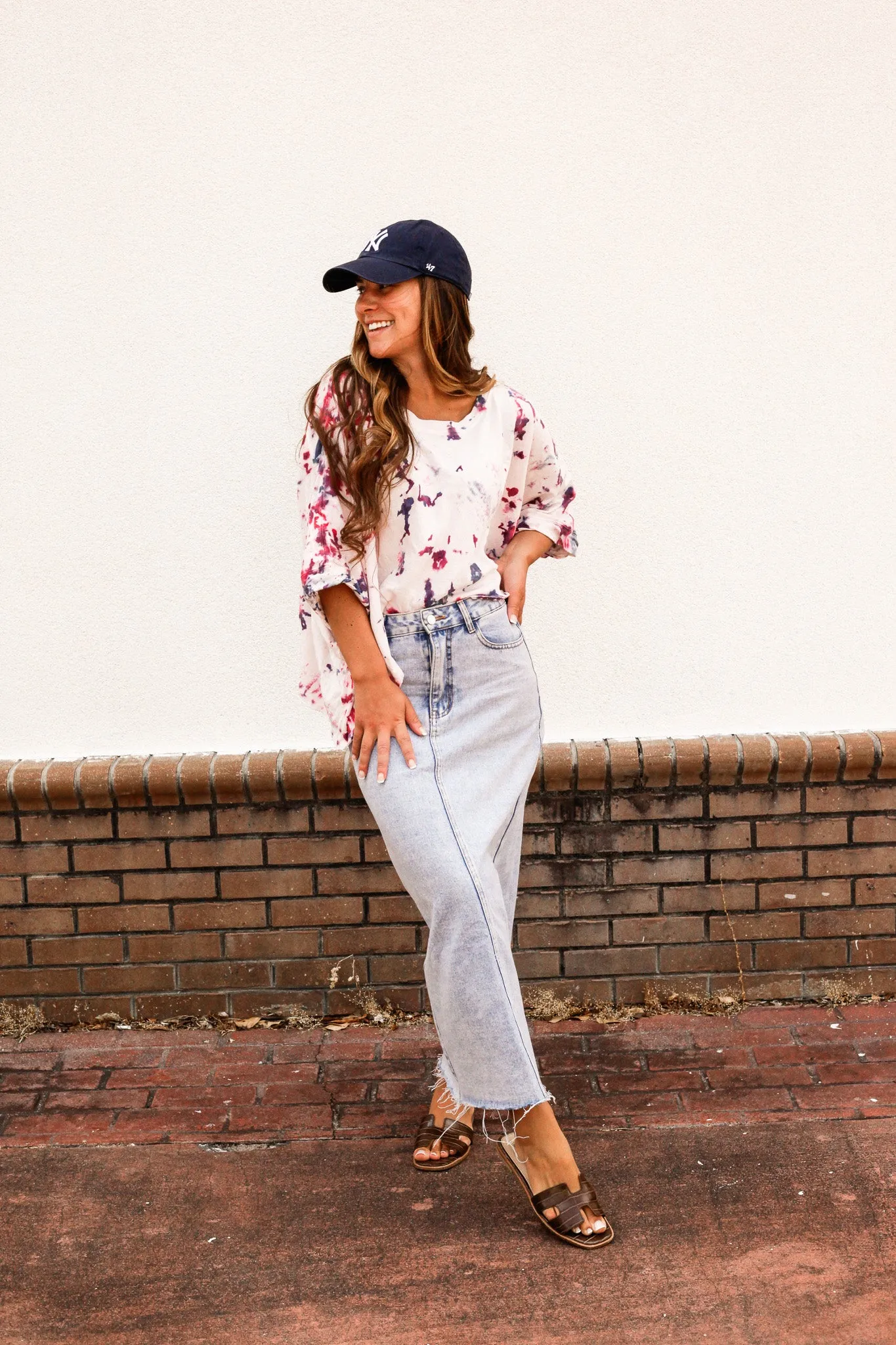Shag Denim Skirt