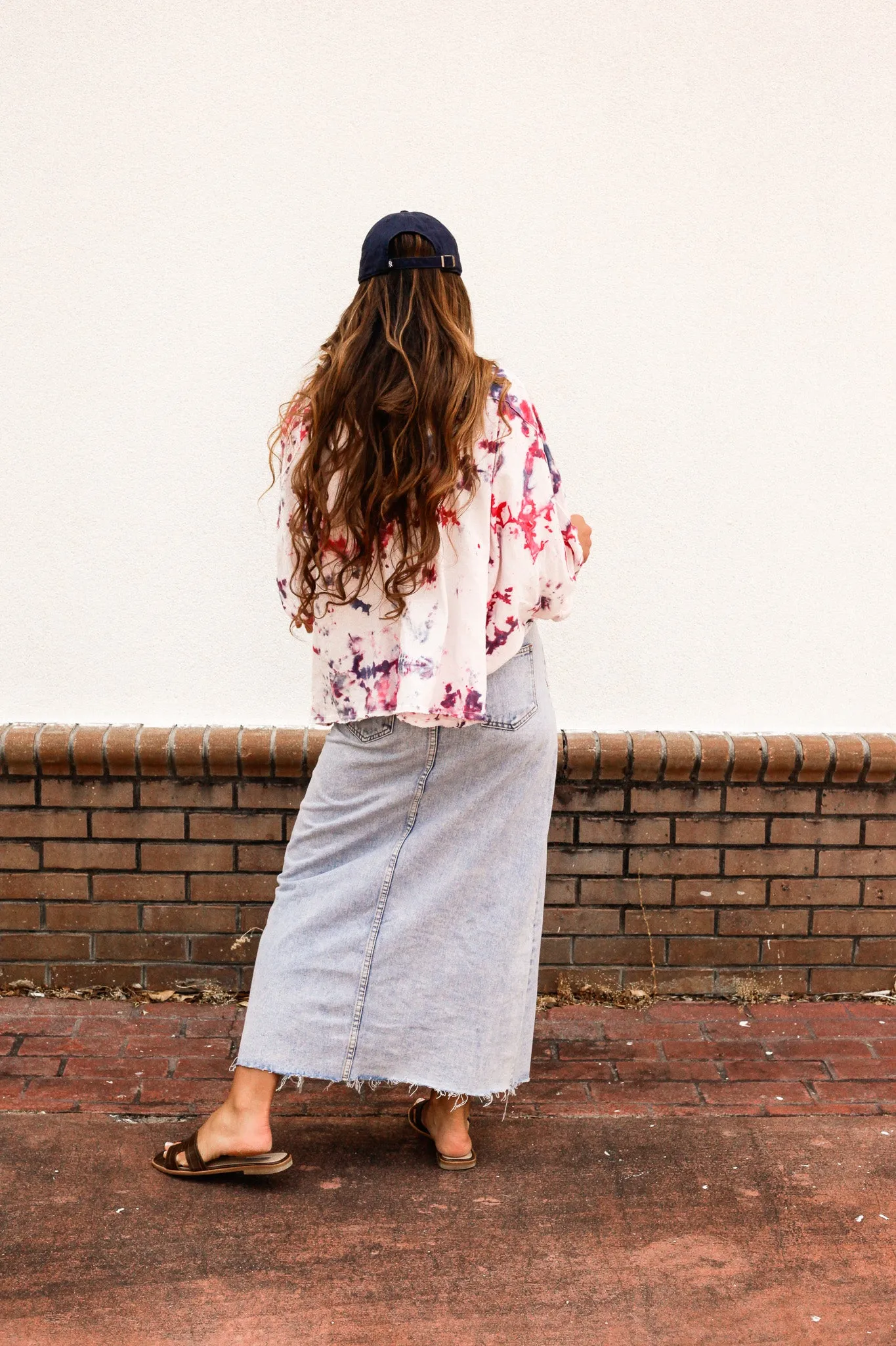 Shag Denim Skirt