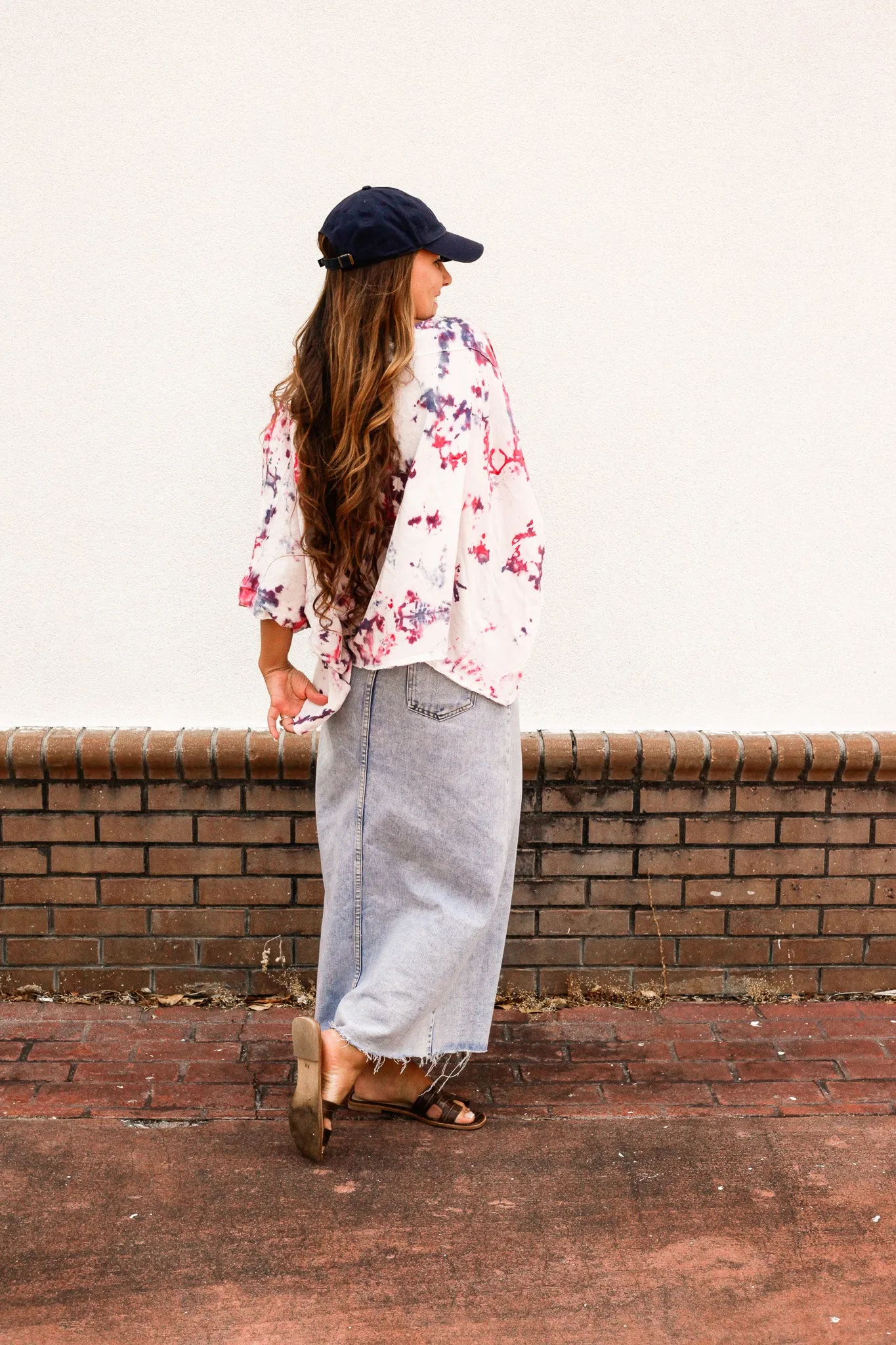 Shag Denim Skirt