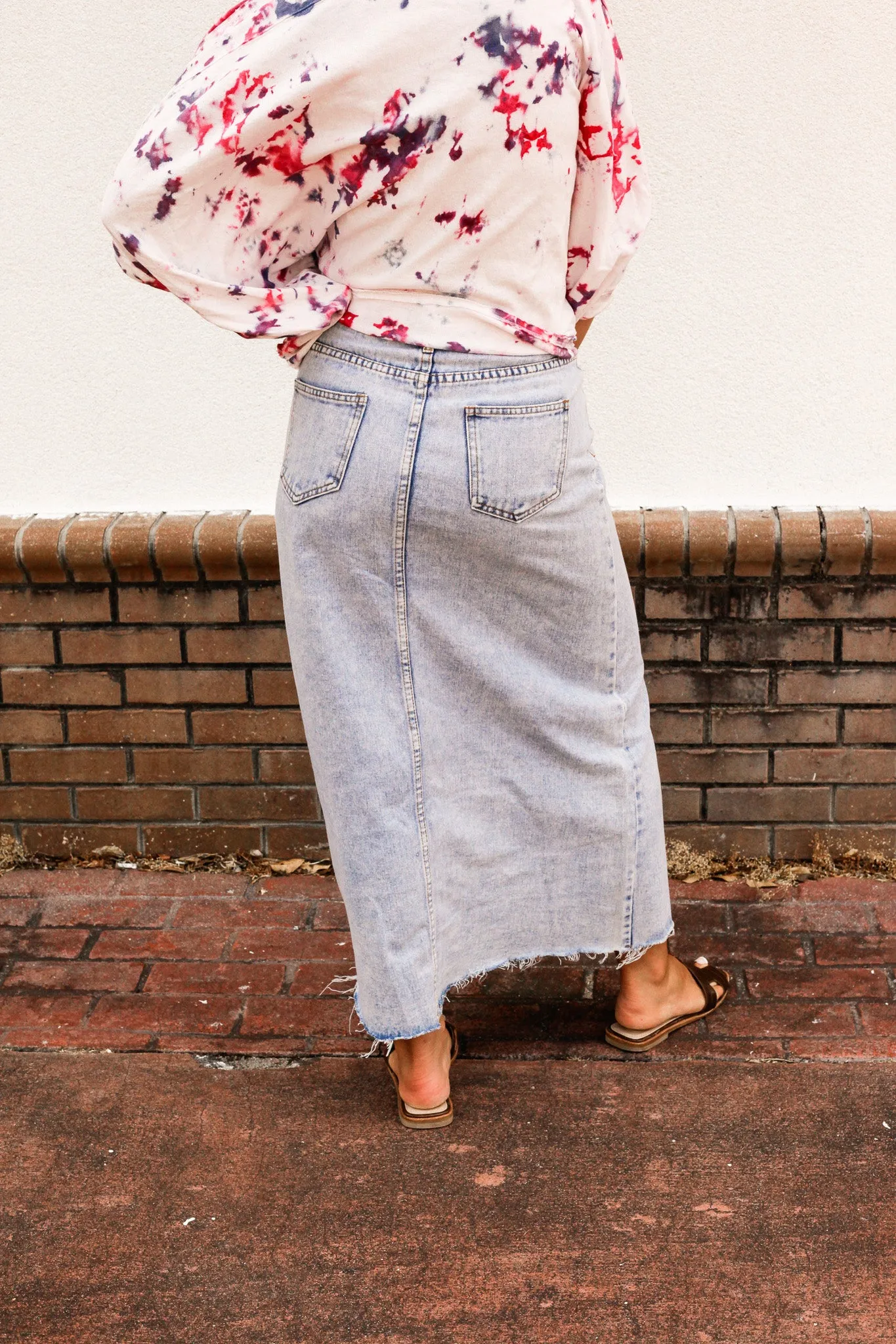 Shag Denim Skirt