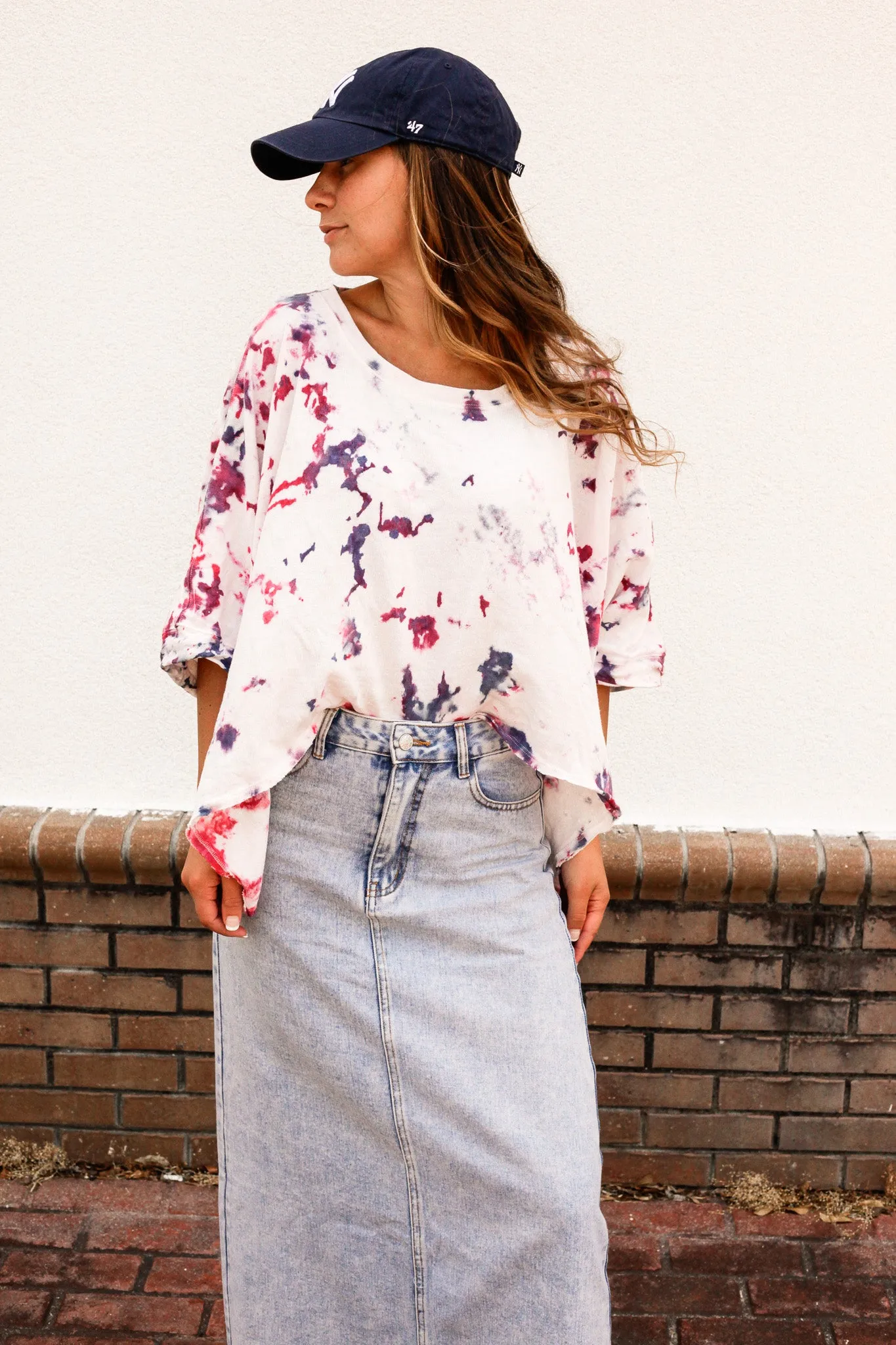 Shag Denim Skirt