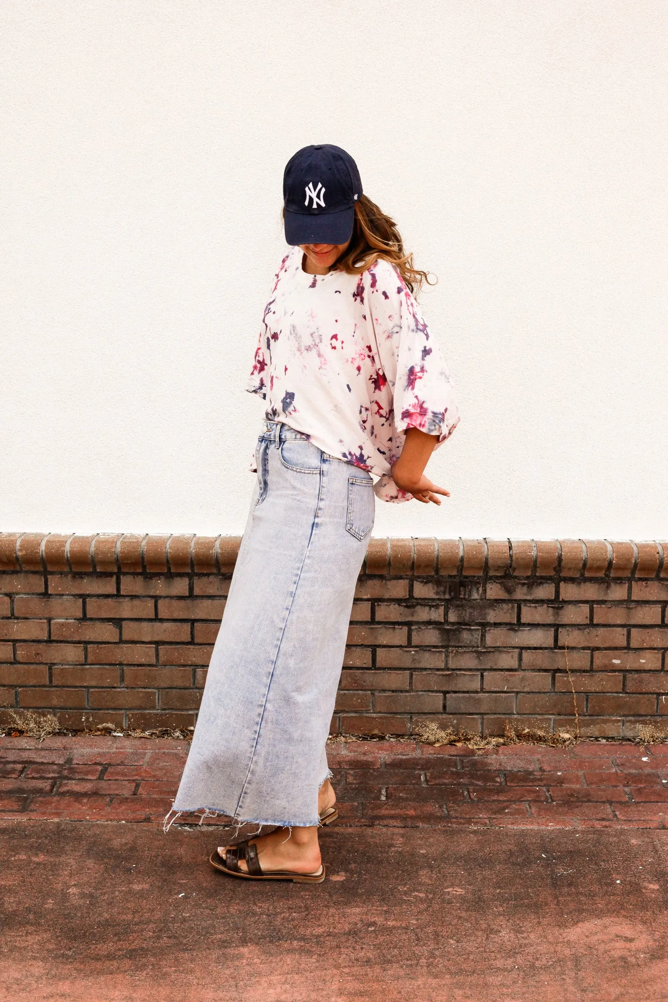 Shag Denim Skirt