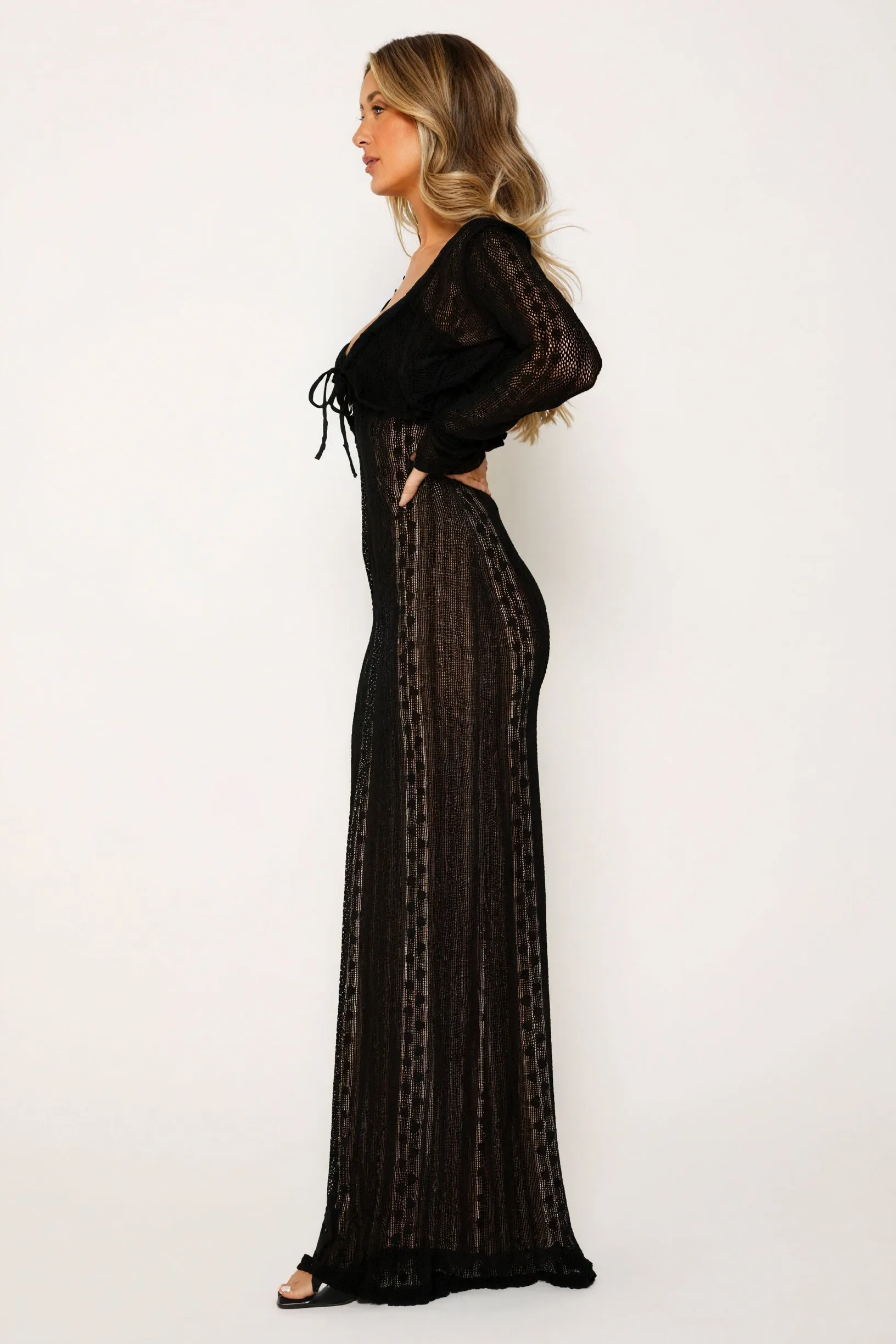 Sheer Elegance Dress with Bolero Set