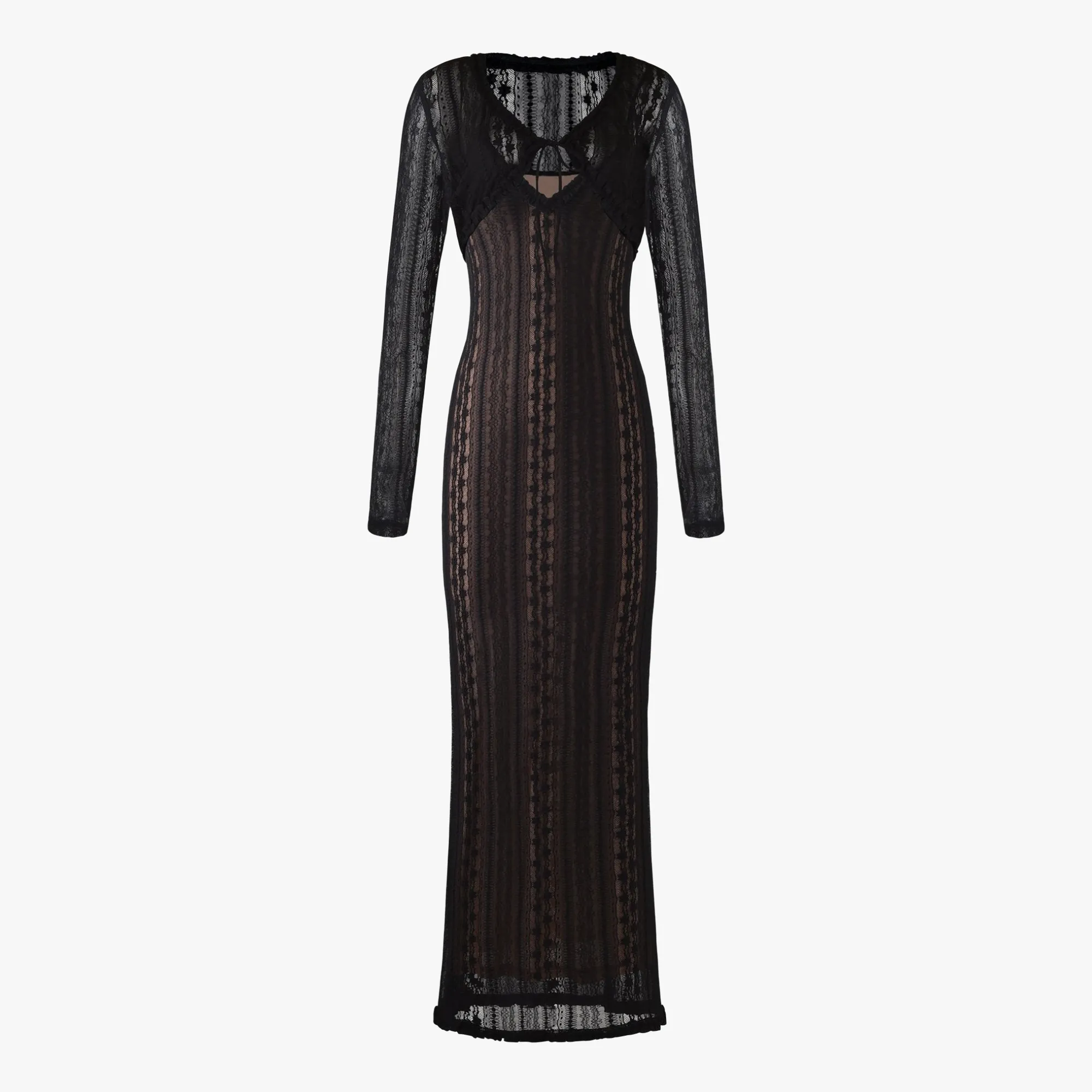 Sheer Elegance Dress with Bolero Set