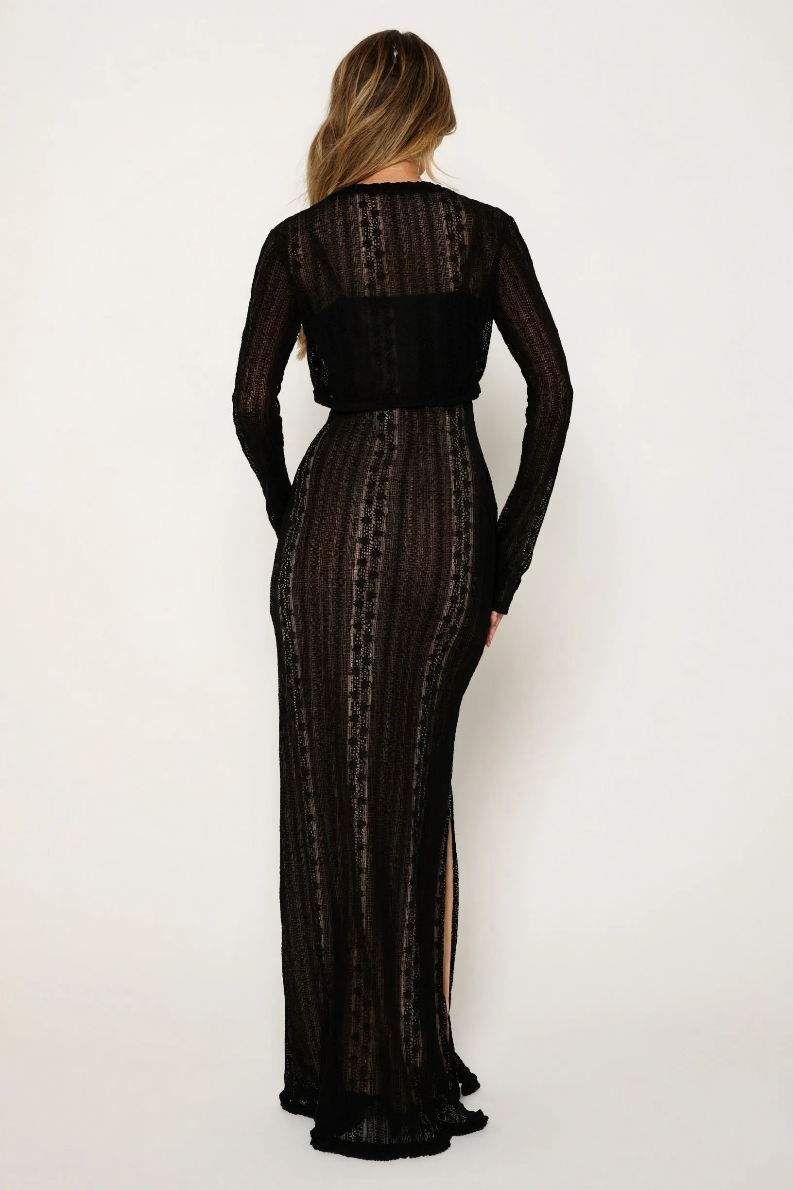 Sheer Elegance Dress with Bolero Set