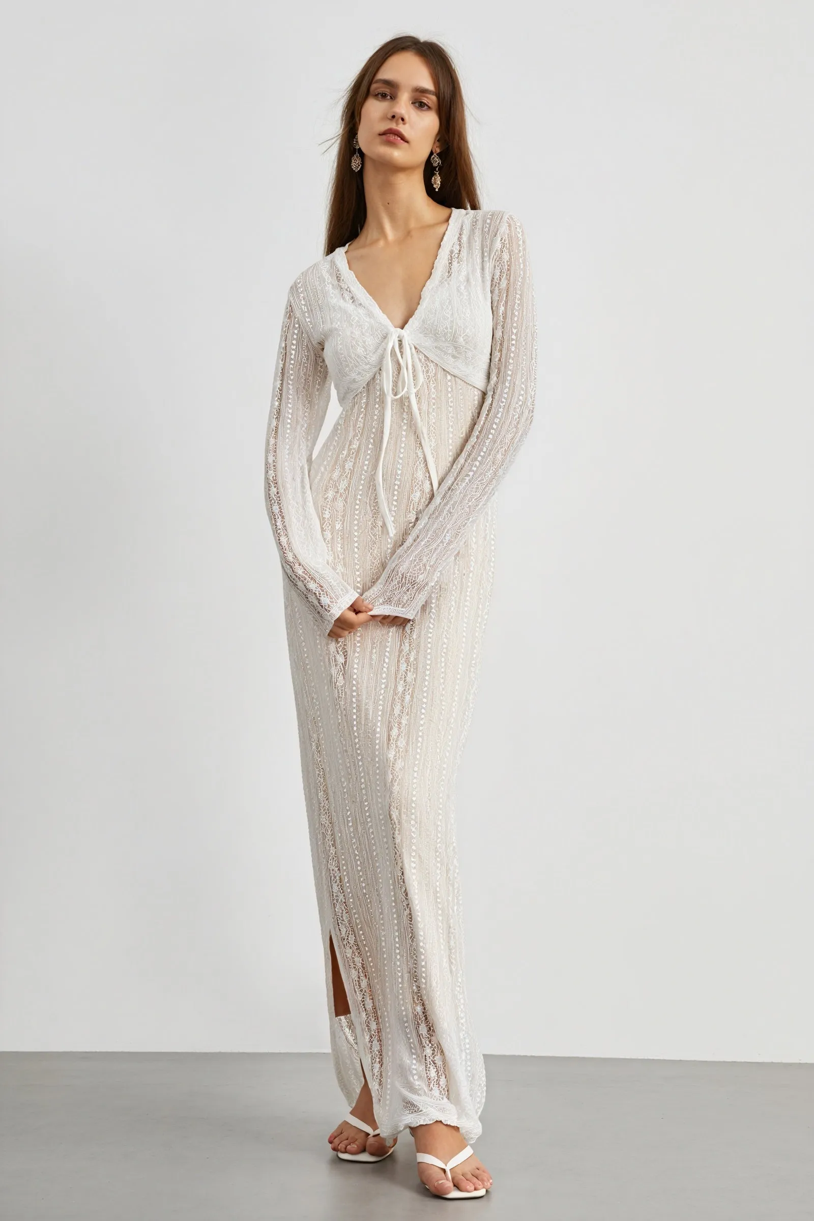 Sheer Elegance Dress with Bolero Set