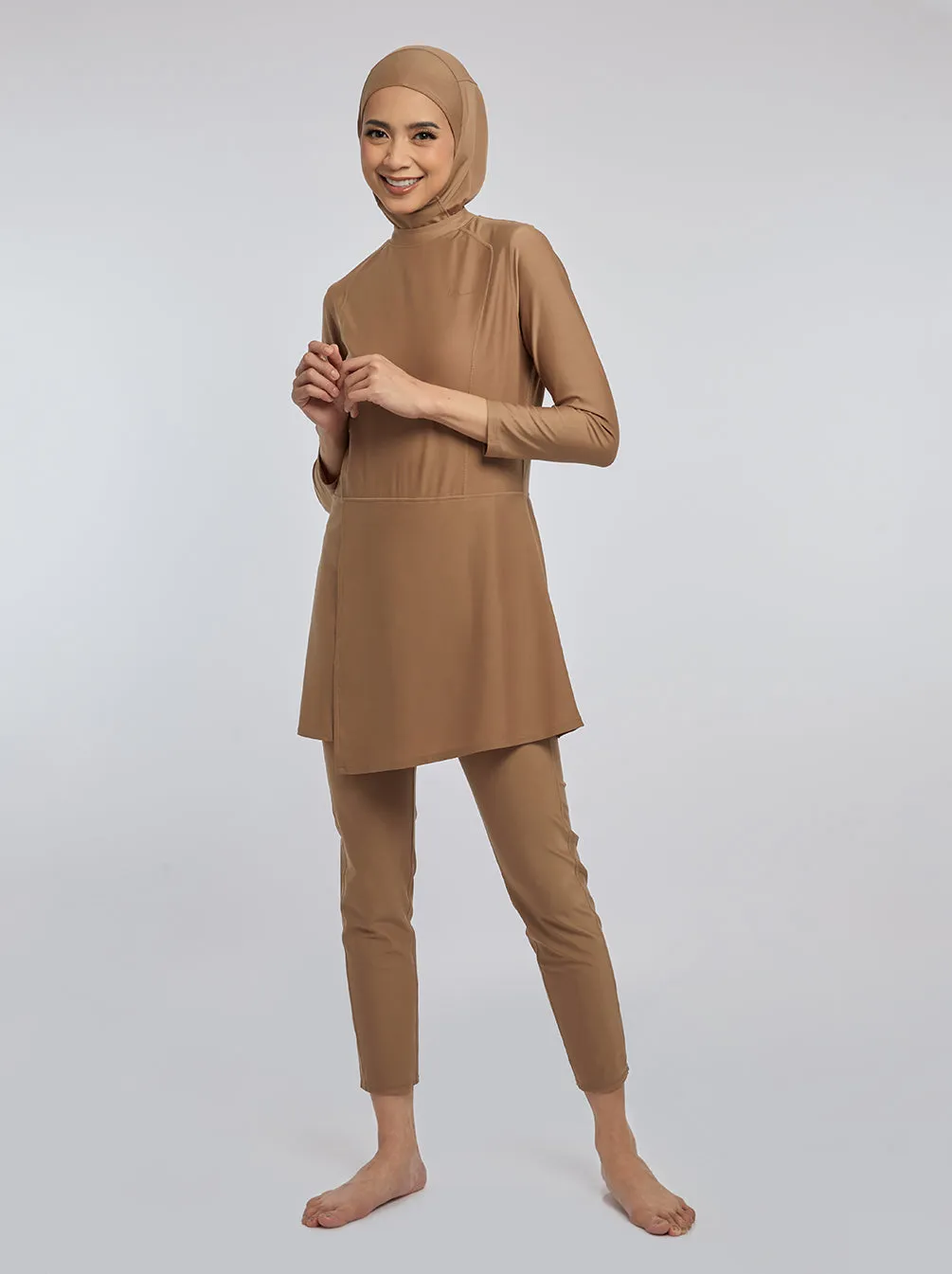 SHINA SWIMWEAR SET PLAIN CAPPUCINO