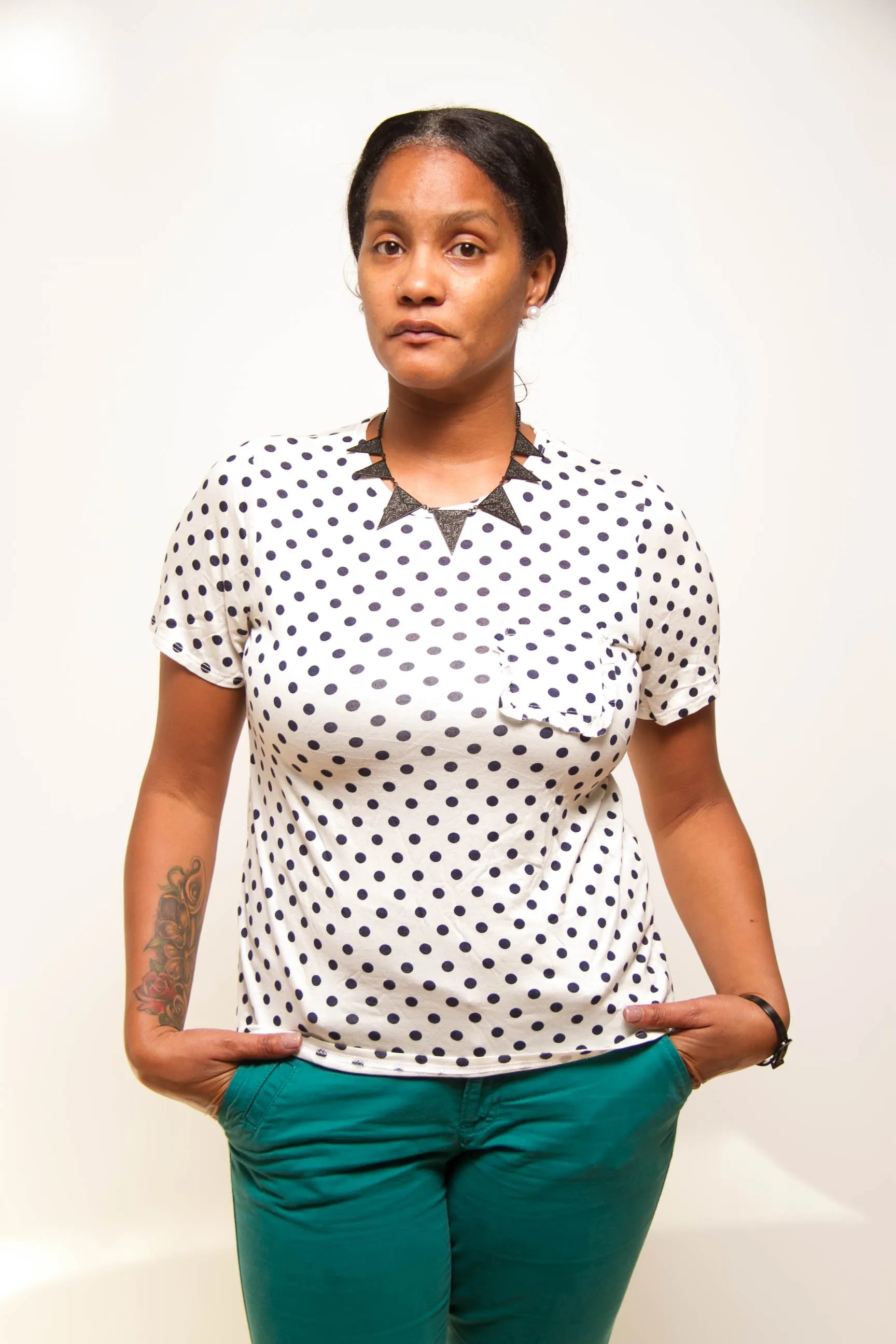 Short Sleeve Polka Dot Shirt With Pocket