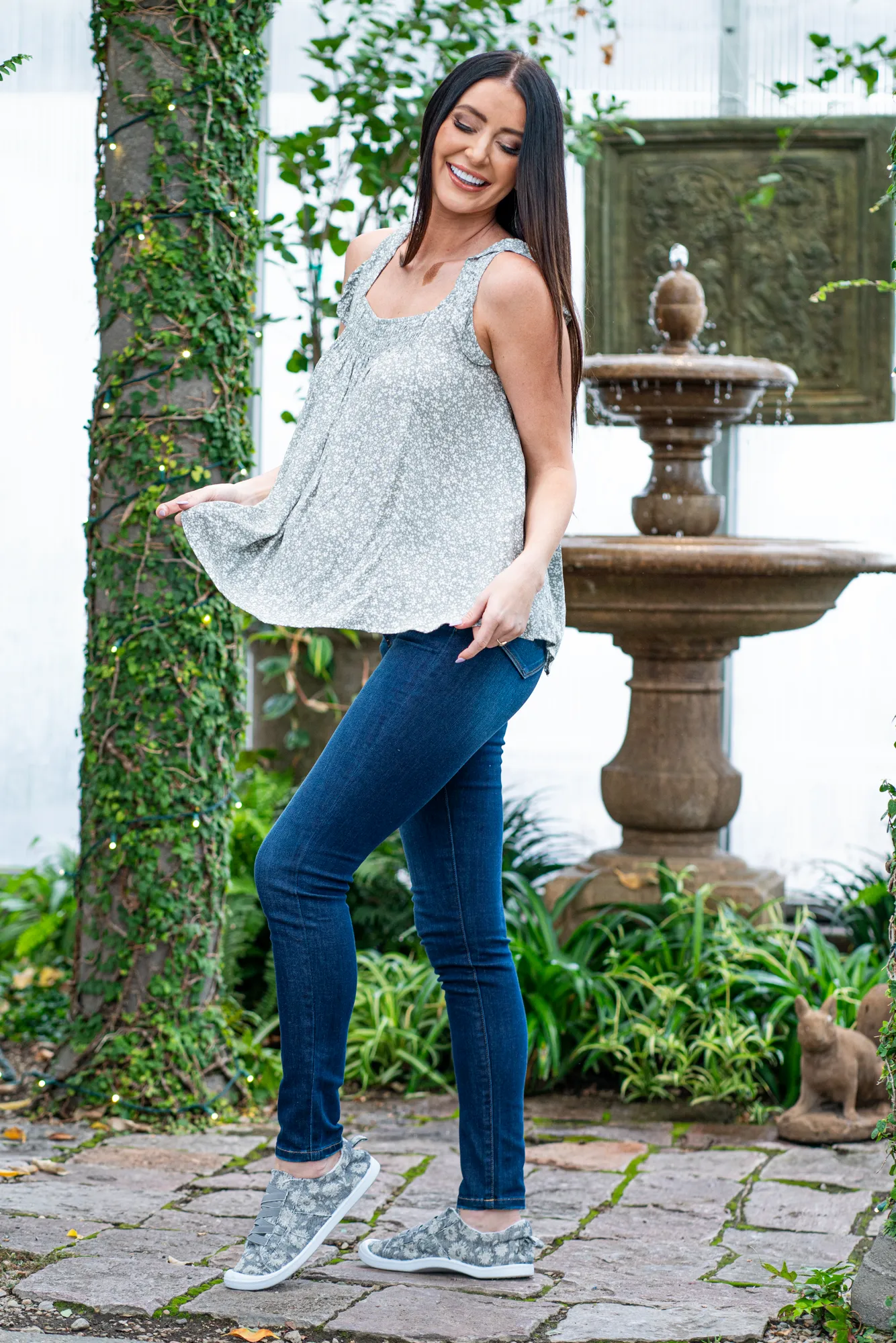Sierra Floral Flutter Sleeve Top